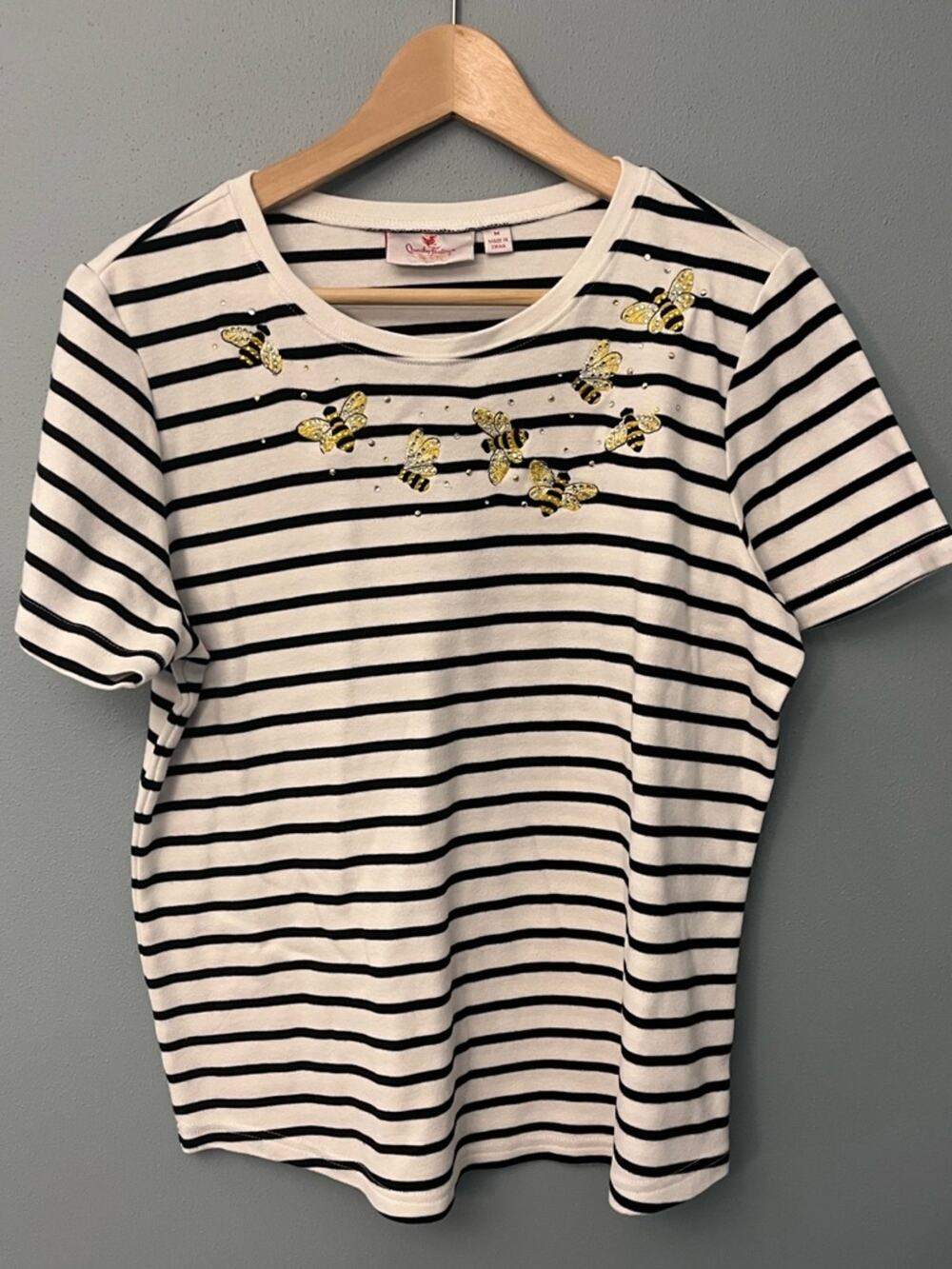 Quacker Factory Striped Bumblebee Top